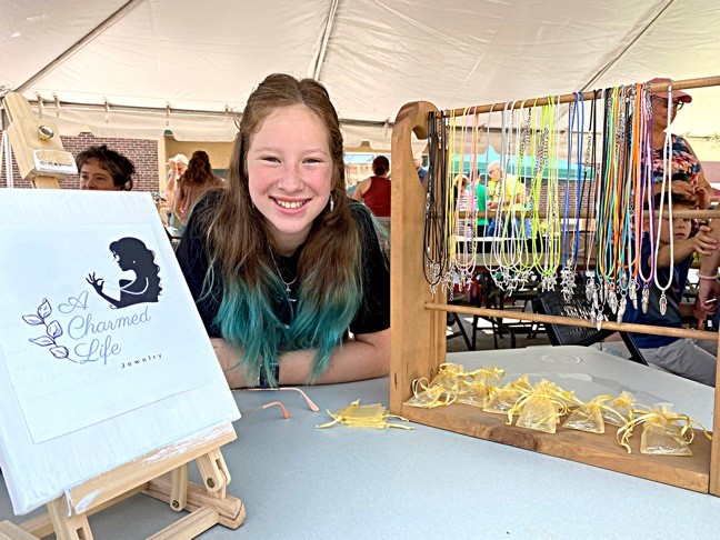 Girl showing crafts