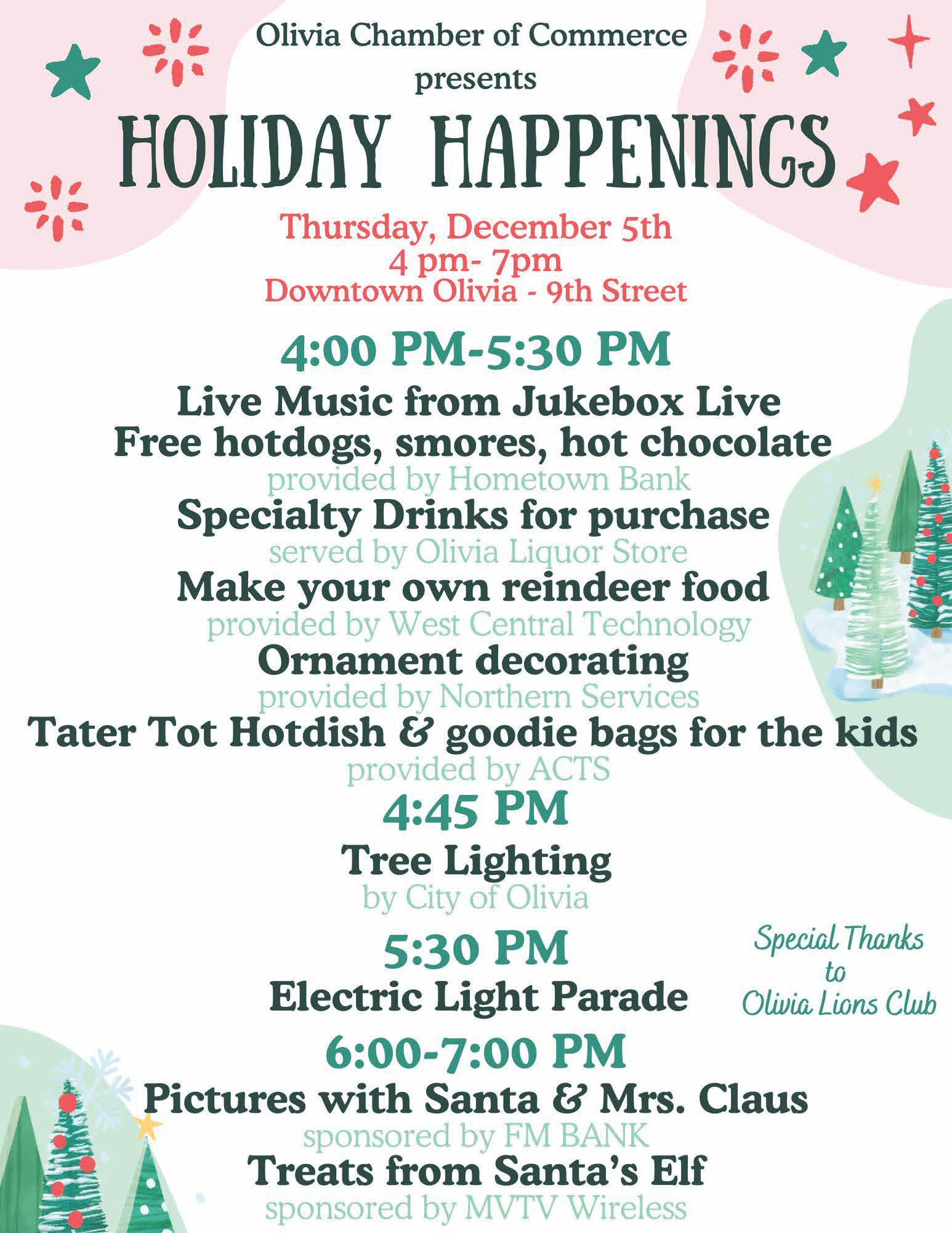 Holiday Happenings Flyer