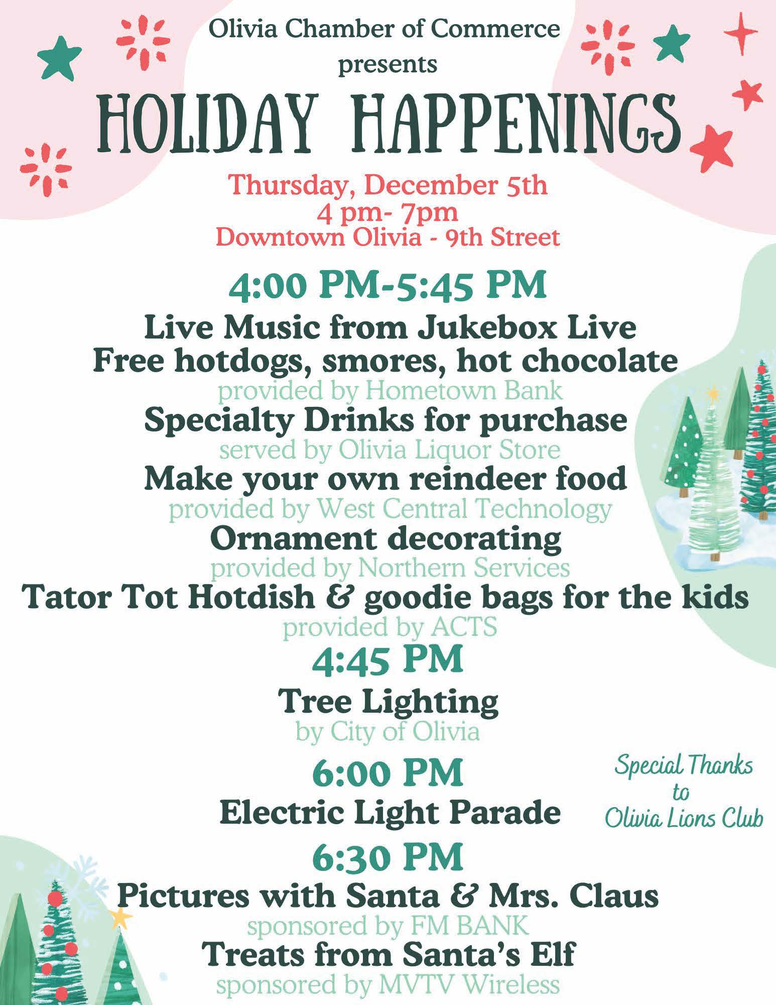 Holiday Happenings Flyer