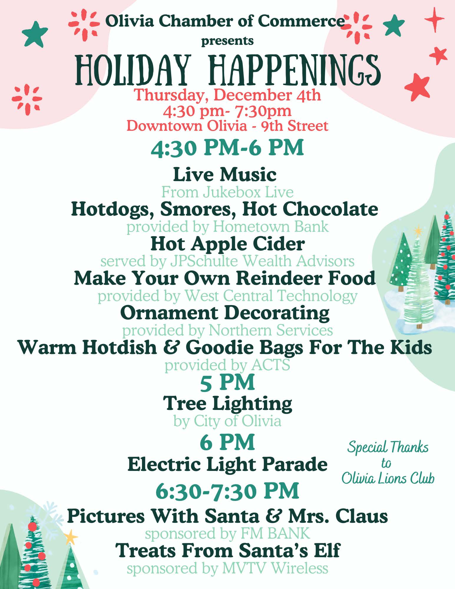 Holiday Happenings 2025 Flyer